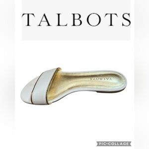 Talbots Elegant White and Gold Sandals